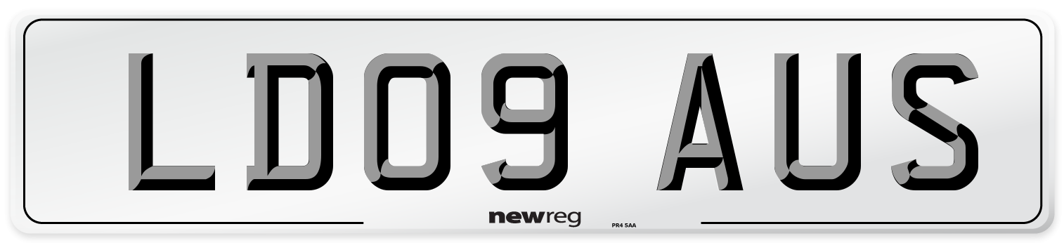 LD09 AUS Number Plate from New Reg